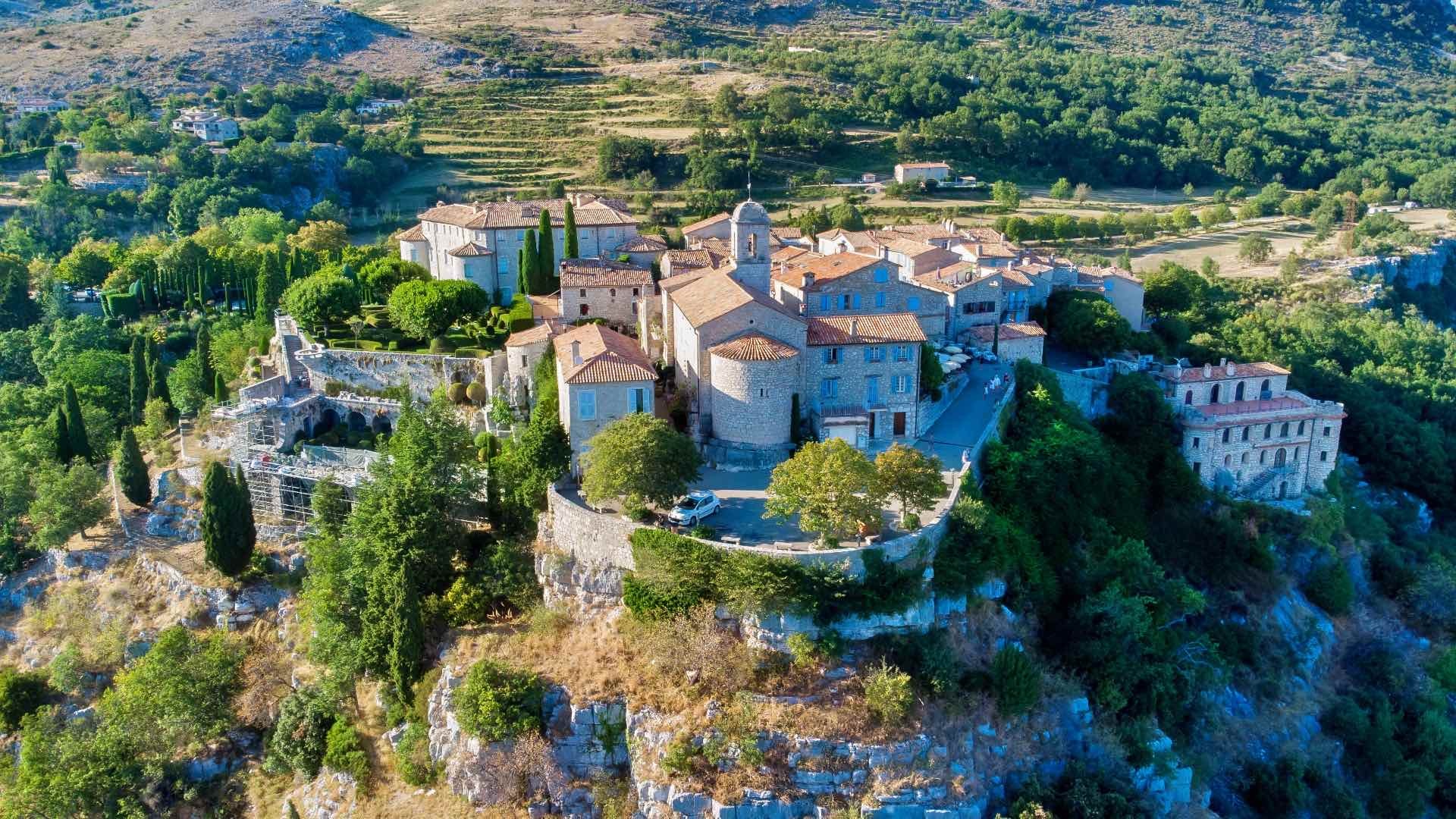 luftfoto af Gourdon på Côte d'Azur